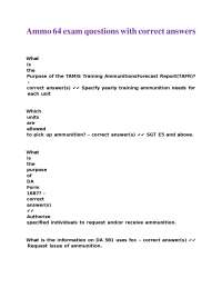 Ammo 64 exam questions with correct answers