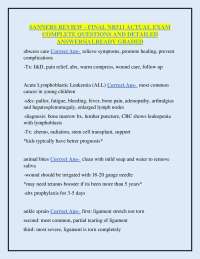 SANNERS REVIEW - FINAL NR511 ACTUAL EXAM COMPLETE QUESTIONS AND DETAILED ANSWERS|ALREADY