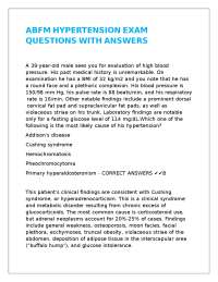 ABFM HYPERTENSION EXAM QUESTIONS WITH ANSWERS