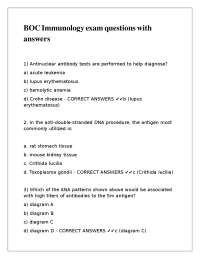 BOC Immunology exam questions with answers