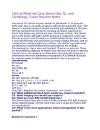 Clinical Medicine Case Series Exam Revision Notes