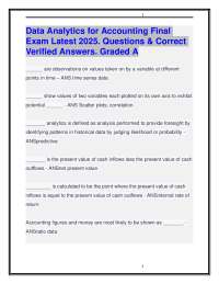 Data Analytics for Accounting Final Exam Latest 2025.Questions & Correct Answers. Graded A