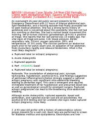 NR509 I-Human Case Study: 54-Year-Old Female Client with Abdominal Pain, Exams of Nursing|
