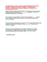 Certified Occupancy Specialist NEWEST ACTUAL EXAM COMPLETE AND CORRECT ANSWERS , Exams of