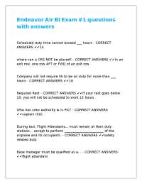 Endeavor Air BI Exam #1 questions with answers.