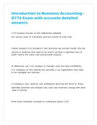 Introduction to Business Accounting - D774 Exam with accurate detailed answers