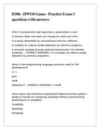 D386 - HWOS Game - Practice Exam 3 questions with answers