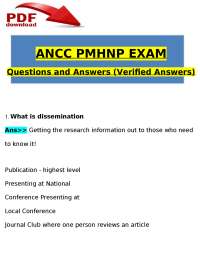 ANCC PMHNP EXAM Questions and Answers