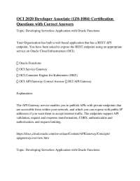 OCI 2020 Developer Associate (1Z0-1084) Certification Questions with Correct Answers