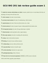 GCU BIO 201 lab review guide exam 1