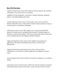 Key OCI Services ...