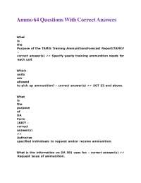 Ammo 64 Questions With Correct Answers.
