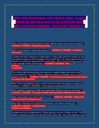 INFECTION PREVENTION AND CONTROL FINAL EXAM 2 VERSIONS AND PRACTICE EXAM QUESTIONS WITH WE