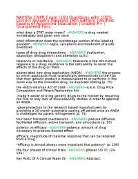 NAPSRx CNPR Exam |160 Questions with 100% Correct Answers (Revised 18th Edition) |Verified
