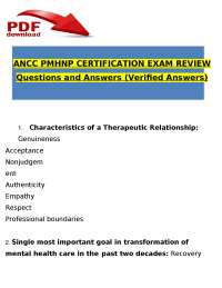 ANCC PMHNP CERTIFICATION EXAM REVIEW