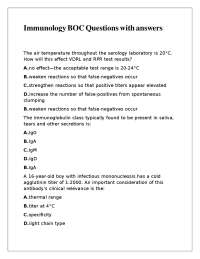 Immunology BOC Questions with answers