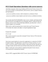 OCI Cloud Operations Questions with correct answers