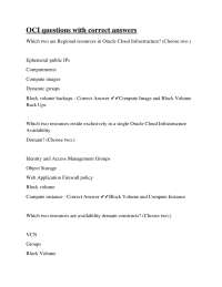 OCI questions with correct answers
