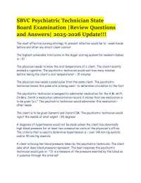 Psychiatric Technician Exam Review: Questions and Answers 2025-2026