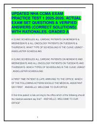 UPDATED NHA CCMA EXAM PRACTICE TEST 1 2025-2026. ACTUAL EXAM SET QUESTIONS & ANSWERS.
