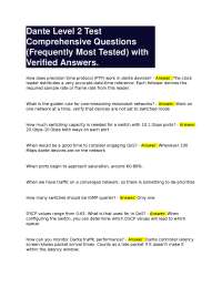 Dante Level 2 Test Comprehensive Questions (Frequently Most Tested) with Verified Answers.