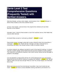 Dante Level 3 Test Comprehensive Questions (Frequently Tested) with Verified Answers.