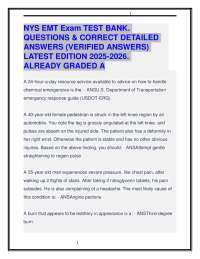 NYS EMT Exam TEST BANK. QUESTIONS & CORRECT DETAILED ANSWERS 2025-2026. GRADED A