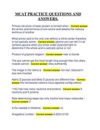 MCAT PRACTICE QUESTIONS AND ANSWERS.