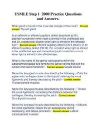 USMLE Step 1 2000 Practice Questions and Answers.