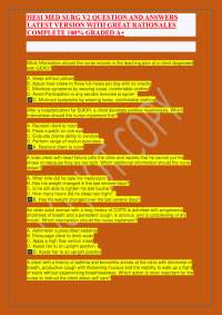 HESI MED SURG V2 QUESTION AND ANSWERS LATEST VERSION WITH GREAT RATIONALES COMPLETE 100% G