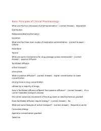 Clinical Pharmacology: Basic Principles and Key Concepts