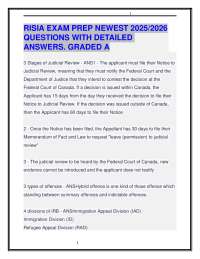 RISIA EXAM PREP NEWEST 2025/2026 QUESTIONS WITH DETAILED ANSWERS. GRADED A
