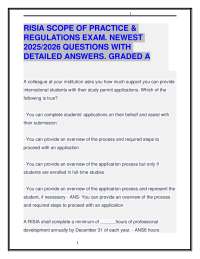 RISIA SCOPE OF PRACTICE & REGULATIONS EXAM. NEWEST 2025/2026 QUESTIONS & ANSWERS. GRADED A