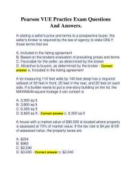 Pearson VUE Practice Exam Questions And Answers.