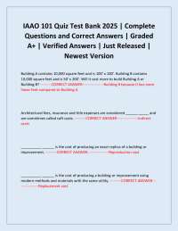 IAAO 101 Quiz Test Bank 2025 | Complete Questions and Correct Answers | Graded A+