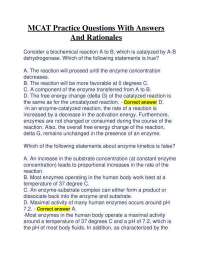 MCAT Practice Questions With Answers And Rationales