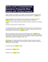 Dante Level 2 Certification Exam: Practice Questions and Answers