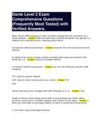 Dante Level 2 Exam Comprehensive Questions (Frequently Most Tested) with Verified Answers.