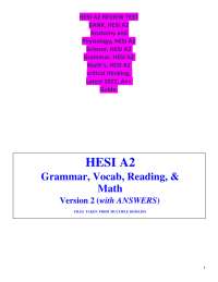 HESI A2 REVIEW TEST BANK, HESI A2 Anatomy and Phys
