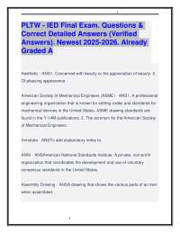 PLTW - IED Final Exam. Questions & Correct Detailed Answers 2025-2026 Edition. Graded A
