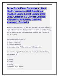 Texas State Exam Simulator - Life & Health Insurance (200 Questions Practice Exam) 2025-26