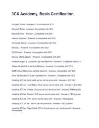 3CX Academy, Basic Certification Exam Questions and Correct Verified Answers
