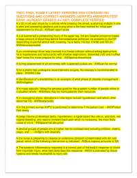 TNCC FINAL EXAM 5 LATEST VERSIONS 2024 CONTAINS 500 QUESTIONS AND CORRECT ANSWERS (VERIFIE
