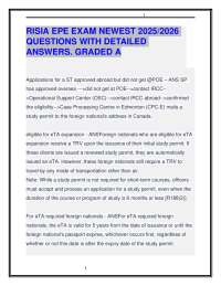 RISIA EPE EXAM NEWEST 2025/2026 QUESTIONS WITH DETAILED ANSWERS. GRADED A