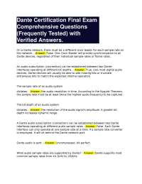 Dante Certification Exam: Comprehensive Q&A Study Guide