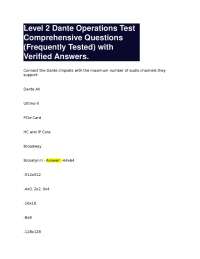 Dante Networking Operations Test: Comprehensive Q&A