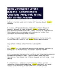 Certificación Dante Nivel 2: Preguntas Frecuentes y Respuestas Verificadas