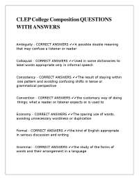 English Composition: Grammar Rules and Definitions