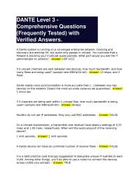 DANTE Level 3 - Comprehensive Questions (Frequently Tested) with Verified Answers.