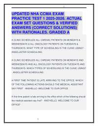 UPDATED NHA CCMA EXAM PRACTICE TEST 1 2025-2026. ACTUAL EXAM QUESTIONS & ANSWERS. GRADED A